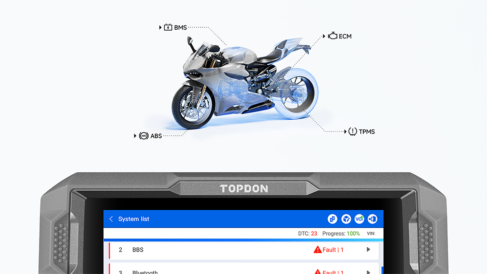 TOPDON diagnostické zariadenie UltraDiag Moto/ RAM 2GB/ 10000mAh/ Android/ 12V DC/ 4jadrový procesor 