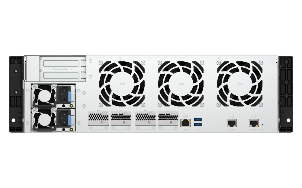 QNAP TS-h1655XeU-RP-8G (8core 2, 8GHz, 8GB RAM, 12x SATA + 4x E1.S/ M.2, 2x PCIe, 2x 2, 5GbE, 1x 10GbE) 