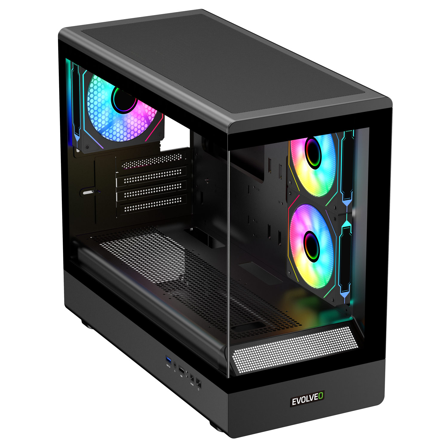 EVOLVEO Ursus, mATX/ 6x ARGB 120/ sklo čelo + bok 