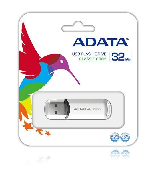 ADATA Flash disk 32GB C906,  USB 2.0 Klasická,  biela1