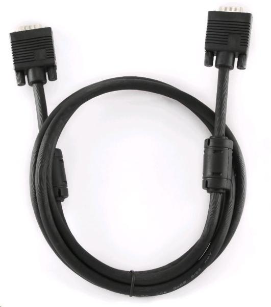 GEMBIRD VGA prepojovací kábel 1, 8 m,  čierny (HD15M/ M,  dvojité tienenie,  feritové jadrá)1