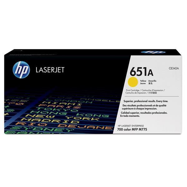 HP 651A Yellow LJ Toner Cart,  CE342A (16, 000 pages)