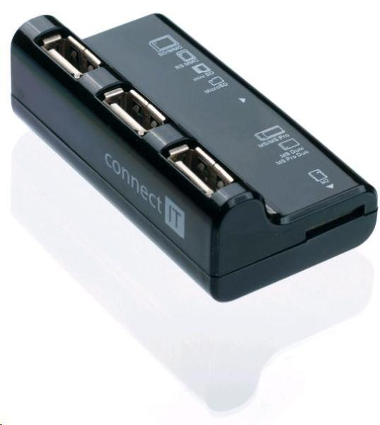 CONNECT IT USB 2.0 hub 3 porty + čtečka karet BOOT1