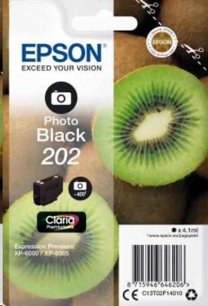 Čierny atrament EPSON "Kiwi" Photo Black 202 Claria Premium Ink 4, 1 ml