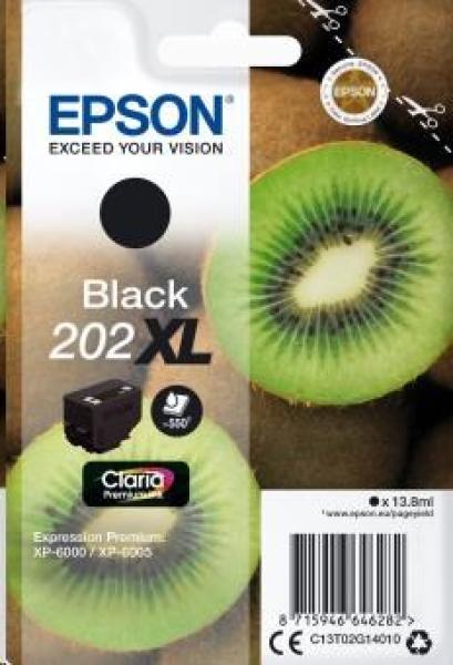 Čierny atrament EPSON "Kiwi" Black 202XL Claria Premium Ink 13,8 ml