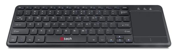 C-TECH klávesnice WLTK-01,  bezdrátová s touchpadem,  černá,  USB1