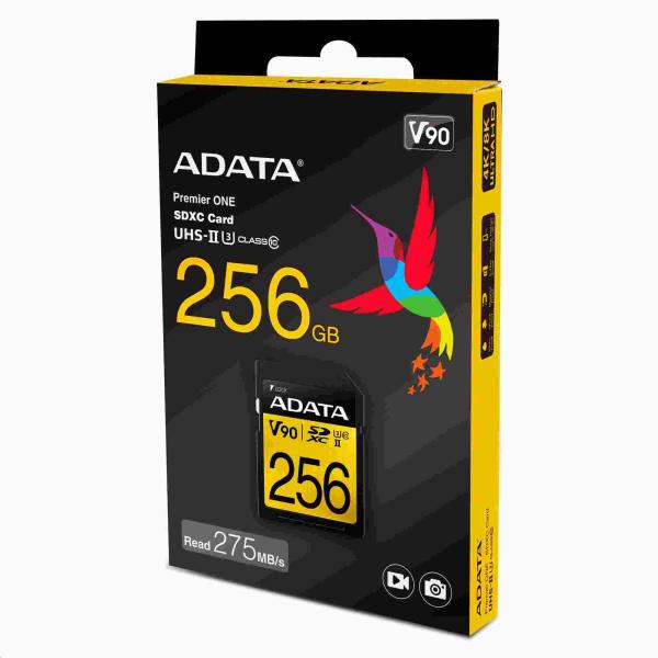 Karta ADATA SDXC 256GB Premier One UHS-II U3 Class 10 (R:275 W:155 MB s)0