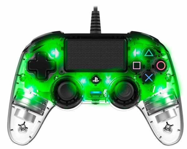 Nacon Wired Compact Controller - ovladač pro PlayStation 4 - průhledný zelený1