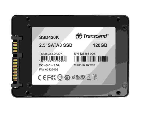 TRANSCEND Industrial SSD 420K,  128GB,  2, 5",  SATA III,  MLC,  hliníkové puzdro1