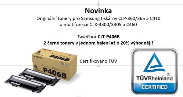 HP - Samsung CLT-P406B 2-pk Black Toner Cr (1,500 / 1,500 pages)