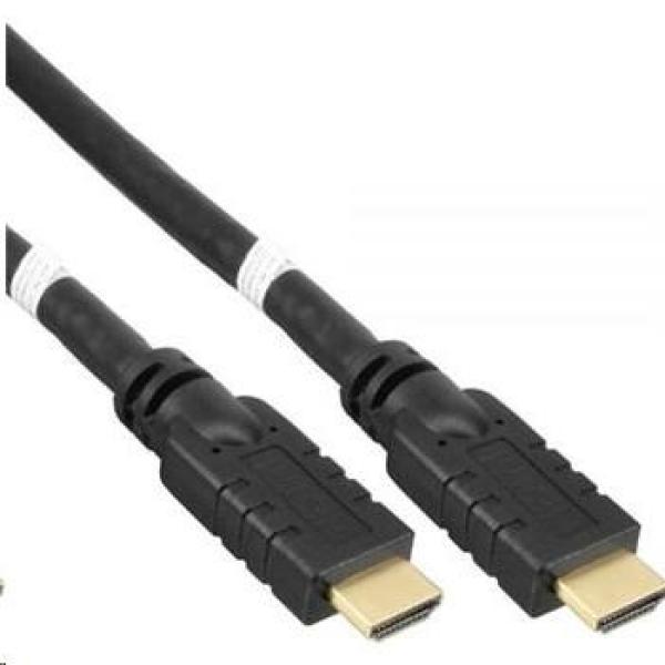 Vysokorýchlostný kábel HDMI PremiumCord s Etherom.kábel 4K@60Hz so zosilňovačom,  20 m,  3x tienenie,  M/ M,  pozlátené kone