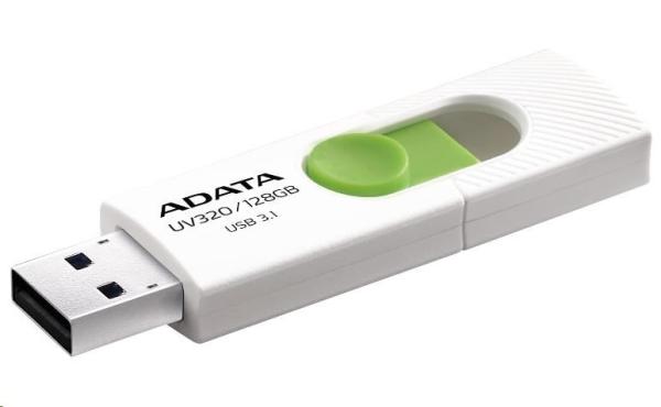 ADATA Flash Disk 64GB UV320,  USB 3.1 Dash Drive,  biela/ zelená1
