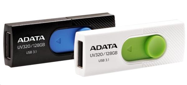 ADATA Flash Disk 64GB UV320,  USB 3.1 Dash Drive,  biela/ zelená2