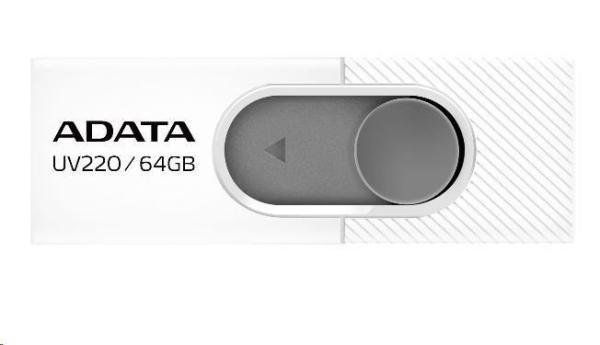 ADATA Flash disk 32GB UV220,  USB 2.0 Dash Drive,  biela/ sivá