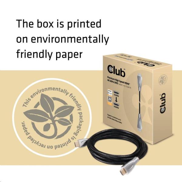 Club3D Kabel Certifikovaný HDMI Premium High Speed,  HDMI 2.0 4K60Hz UHD,  3m5