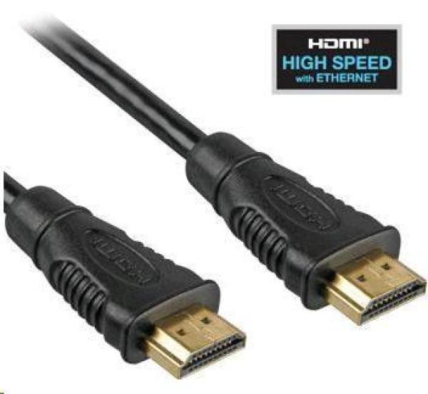 Vysokorýchlostný kábel HDMI + Ethernet PremiumCord,  pozlátené konektory,  1 m