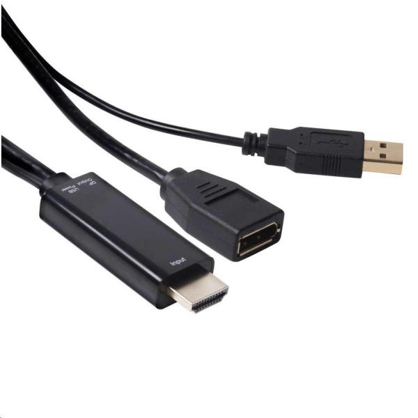 Adaptér HDMI Club3D 1.4 na DisplayPort 1.1 (M/ F),  napájanie USB,  18 cm0