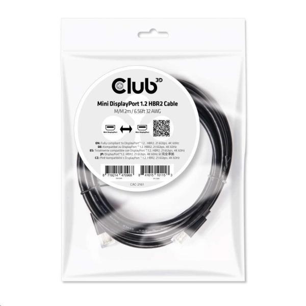 Club3D Mini DisplayPort kábel 1.2 4K60Hz UHD HBR2 (M/ M),  2 m