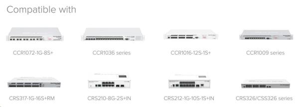 MikroTik SFP+ na metalický konvertor 10M/ 100M/ 1G/ 2.5G/ 5G/ 10G,  RJ-45,  do 200 m2
