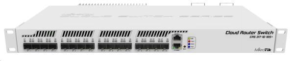 MikroTik Cloud Router Switch CRS317-1G-16S+RM,  dvojjadrový 800MHz CPU,  1GB,  1xGLAN,  16xSFP+ slot,  vrátane. L6