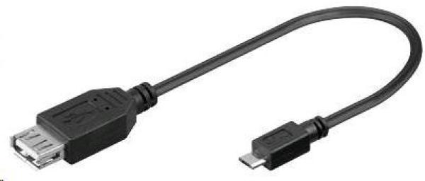 PREMIUMCORD Redukcia USB 2.0 A - Micro B OTG,  kábel (F/ M,  kompatibilný s On The Go)