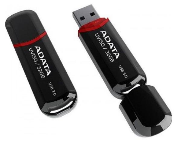 ADATA Flash disk 32GB UV150,  USB 3.1 disk Dash Drive (R:90/ W:20 MB/ s) čierny