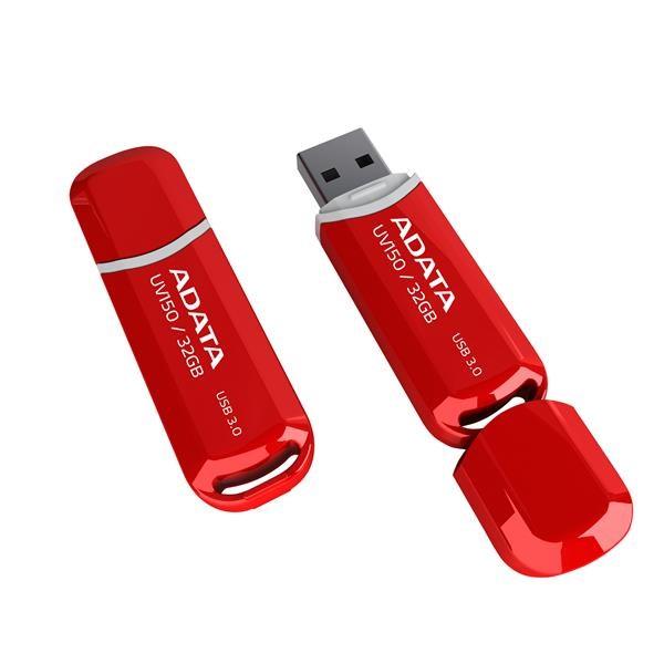 ADATA Flash Disk 32GB UV150,  USB 3.1 Dash Drive (R:90/ W:20 MB/ s) červená