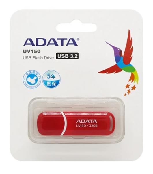 ADATA Flash disk 32GB UV150, USB 3.1 disk Dash Drive (R:90/W:20 MB/s) červený1