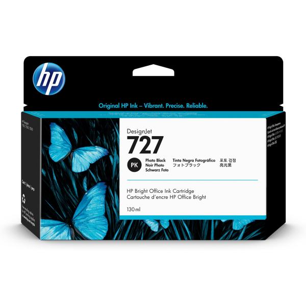 HP 727 Black Photo Ink Cart,  130 ml,  B3P23A