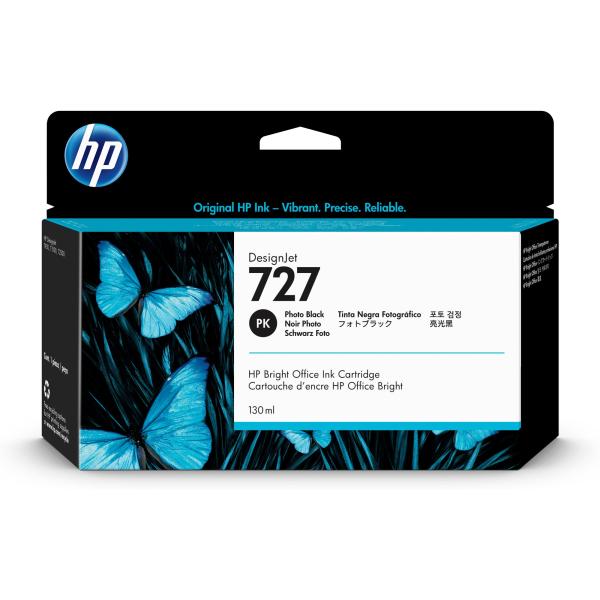 HP 727 Black Photo Ink Cart,  130 ml,  B3P23A0