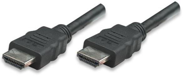 MANHATTAN HDMI kábel s Ethernetom,  HEC,  ARC,  3D,  4K,  tienený,  1 m,  čierny