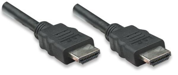 MANHATTAN HDMI kábel s Ethernetom,  HEC,  ARC,  3D,  4K,  tienený,  1 m,  čierny1