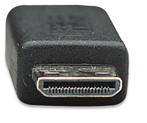 MANHATTAN Vysokorýchlostný kábel HDMI 3D,  Mini HDMI Male to Male,  tienený,  čierny,  1, 8 m2