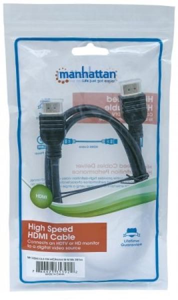 MANHATTAN Nástenný vysokorýchlostný kábel CL3 HDMI s Ethernetom,  HEC,  ARC,  3D,  4K,  tienený,  3 m,  čierny5