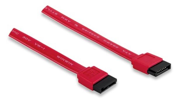 MANHATTAN SATA dátový kábel 7-pinový samec - samec,  50 cm,  červený1