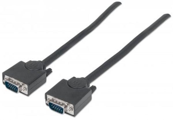 Kábel MANHATTAN SVGA na monitor,  HD15 Male /  HD15 Male,  10 m,  čierny