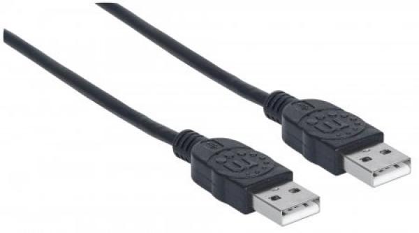 MANHATTAN USB kábel 2.0, typ A samec na typ A samec, 3 m, čierna1