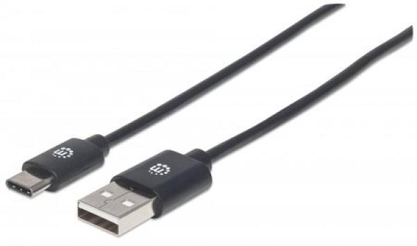 MANHATTAN kábel Hi-Speed USB-C,  C Male /  A Male,  2 m,  čierny