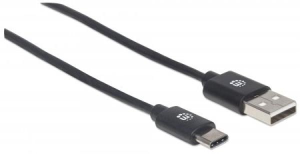 MANHATTAN kábel Hi-Speed USB-C,  C Male /  A Male,  3 m,  čierny0