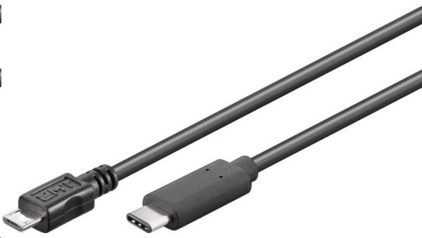 Kábel USB PREMIUMCORD 3.1 konektor C/ male - USB 2.0 Micro-B/ male,  čierna,  0, 6 m