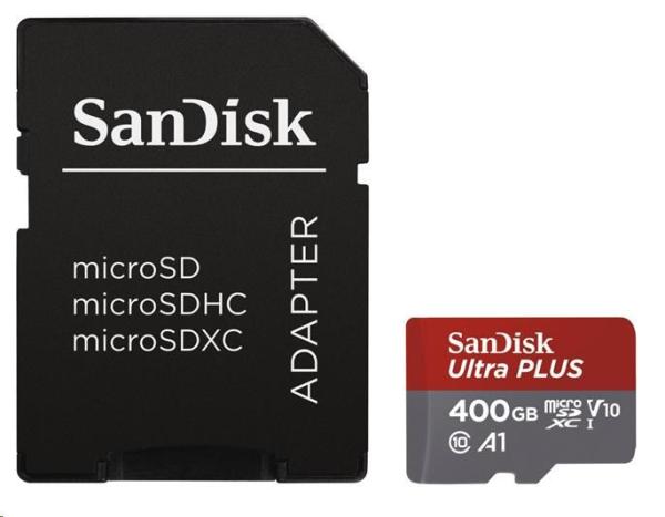 Karta SanDisk MicroSDXC 400 GB Ultra (100 MB/ s,  A1 Class 10 UHS-I,  Android) + adaptér