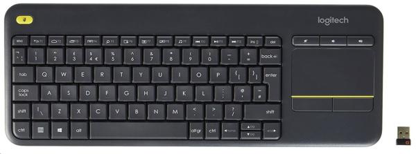 Logitech® K400 Plus Wireless Touch Keyboard Black, UK layout