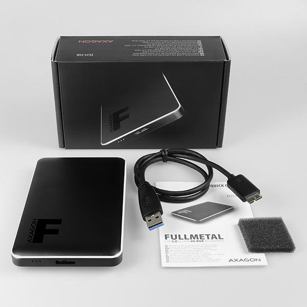 AXAGON EE25-F6B, USB3.0 - SATA 6G 2.5" FULLMETAL externý box, čierny14