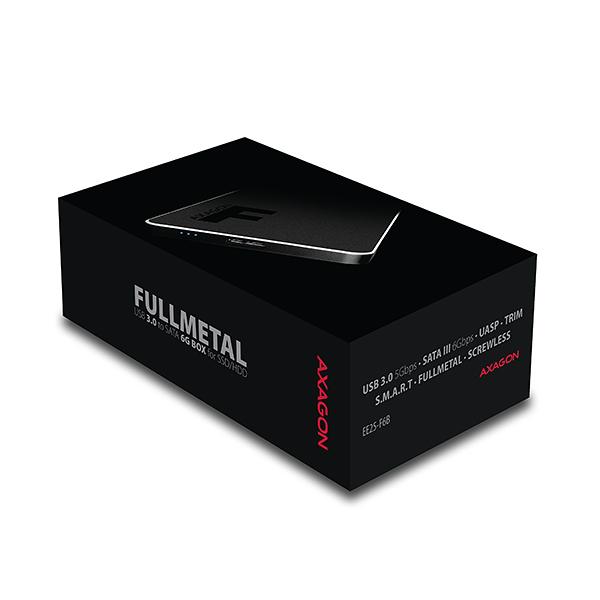 AXAGON EE25-F6B, USB3.0 - SATA 6G 2.5" FULLMETAL externý box, čierny10