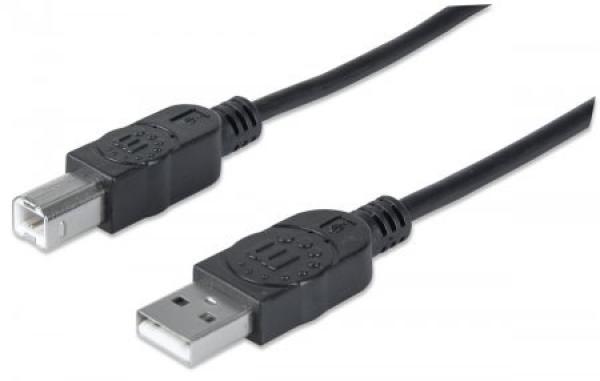 MANHATTAN USB kábel 2.0 Kábel A-B 3 m,  čierny