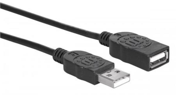 MANHATTAN USB kábel 2.0 predĺženie A muž /  A žena 1, 8 m čierna1