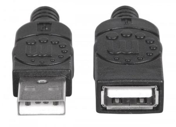 MANHATTAN USB kábel 2.0 predĺženie A muž /  A žena 1, 8 m čierna2
