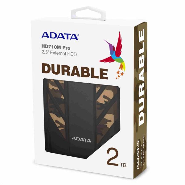 Externý pevný disk ADATA 2TB 2,5" USB 3.1 DashDrive Durable HD710M Pro, kamufláž (guma, odolný voči nárazom/vode/prachu3