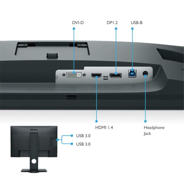 BENQ MT LCD LED IPS 24, 1" SW240, 1920x1200, 250nits, 1000:1, 5ms, DVI-DL, DP, USB, H/ Wkalibrácia, miniDP-DP kábel,  DVI, USB6