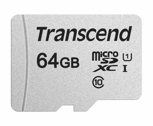 Karta TRANSCEND MicroSDXC 64GB 300S,  UHS-I U1,  bez adaptéra